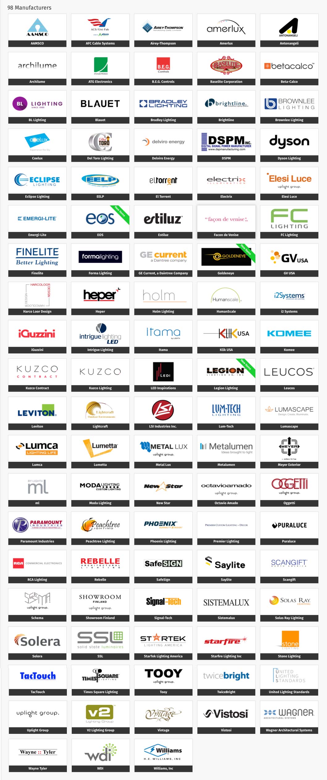 Line Card California Lighting Sales
